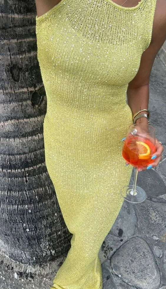 Edith | Sleeveless Sparkle Wedding Guest Dress