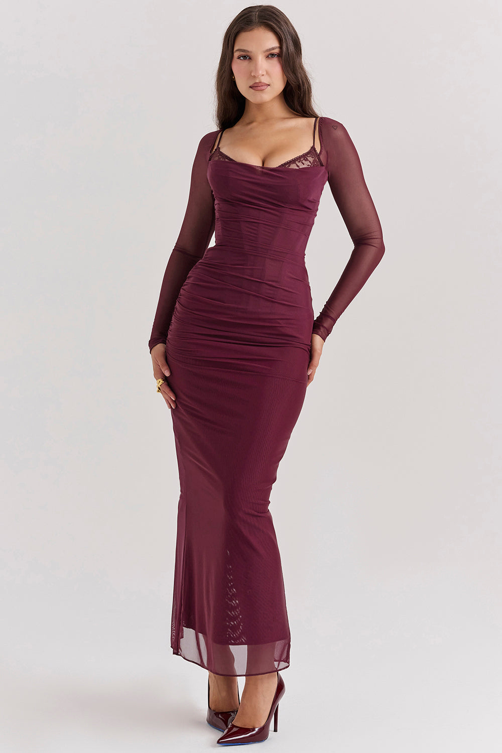 Nora | Long Sleeve Maxi Wedding Guest Dress