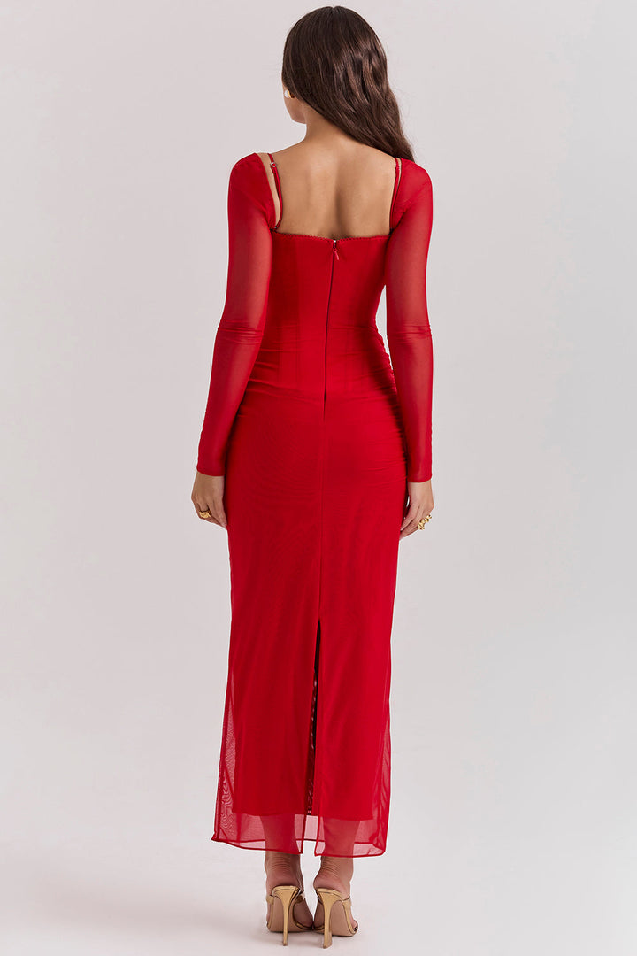 Nora | Long Sleeve Maxi Wedding Guest Dress