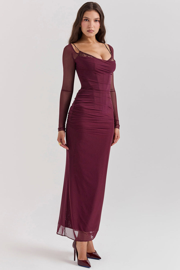 Nora | Long Sleeve Maxi Wedding Guest Dress