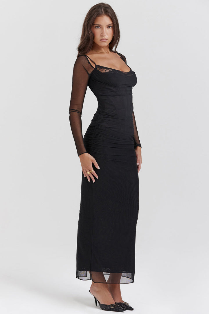 Nora | Long Sleeve Maxi Wedding Guest Dress