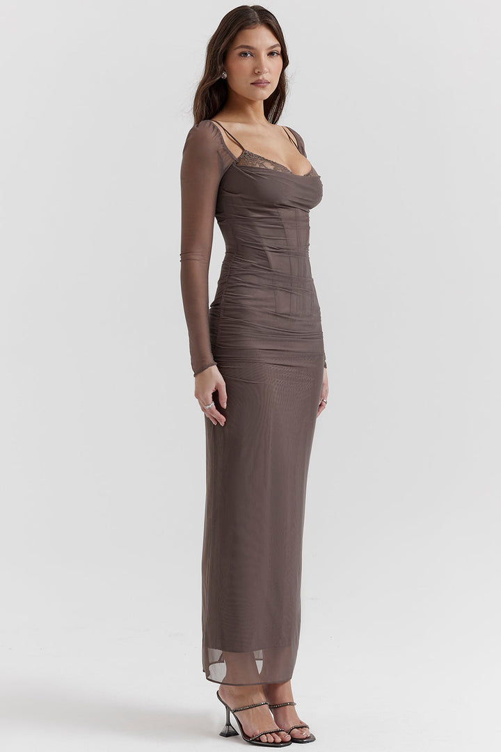 Nora | Long Sleeve Maxi Wedding Guest Dress