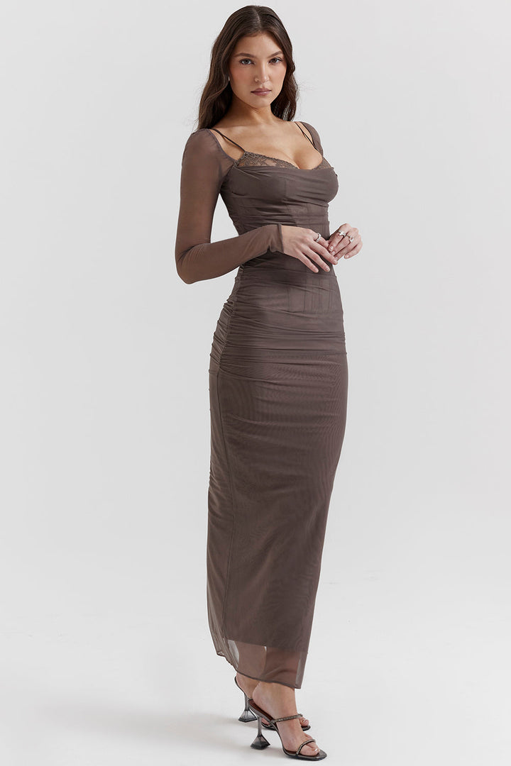 Nora | Long Sleeve Maxi Wedding Guest Dress