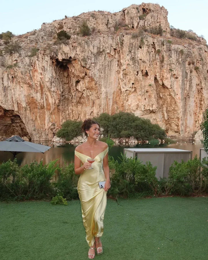Florence | Off-Shoulder Maxi Wedding Guest Dress