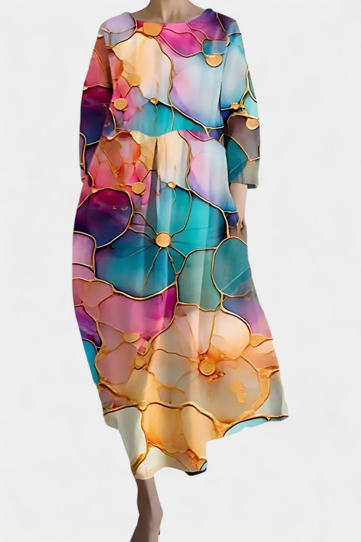 Isalinde | Relaxed V-Neck Midi Dress
