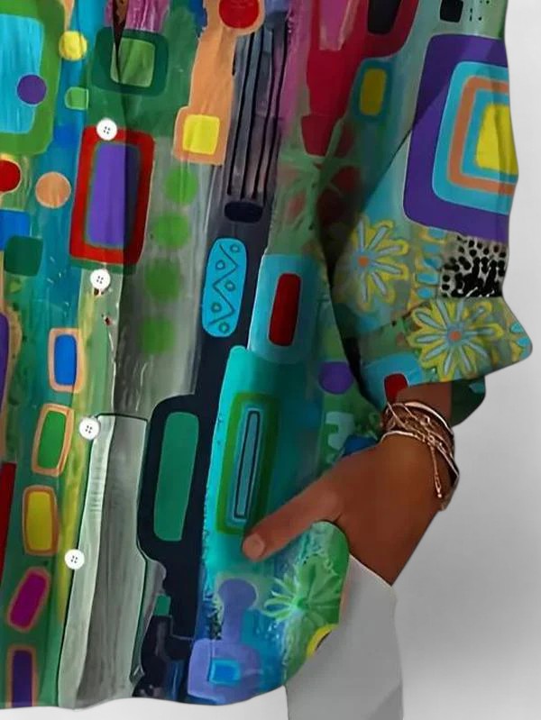 Rose™ | Elegant Geometric Print Blouse
