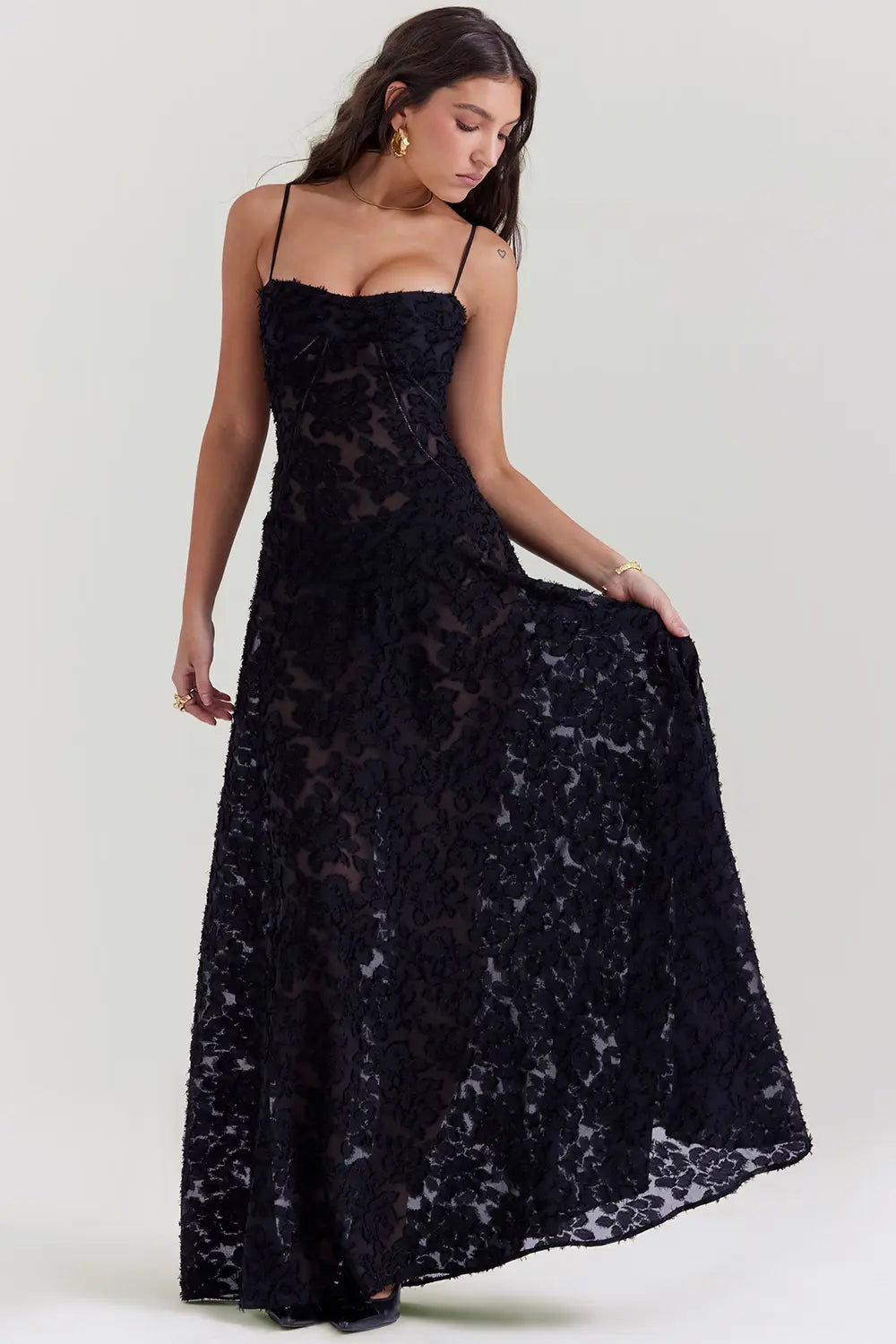Gretchen | Open-Back Maxi Wedding Guest Dress