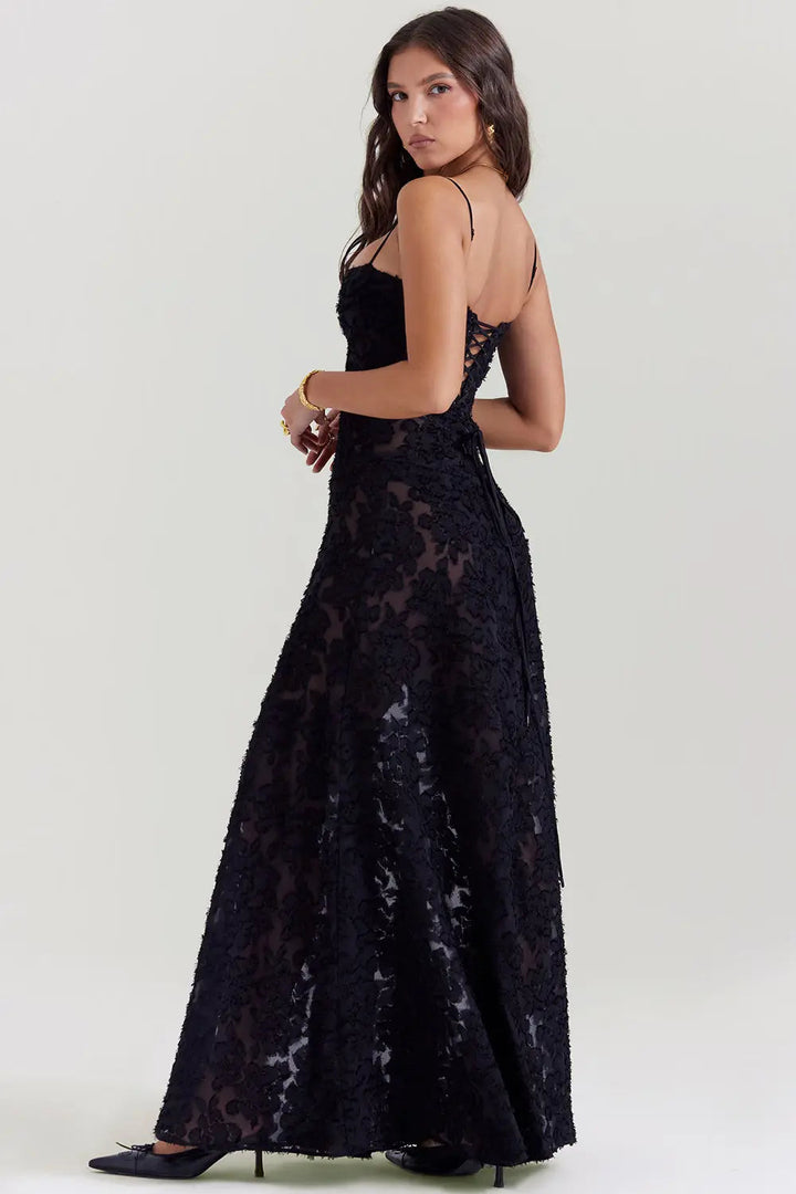 Gretchen | Open-Back Maxi Wedding Guest Dress