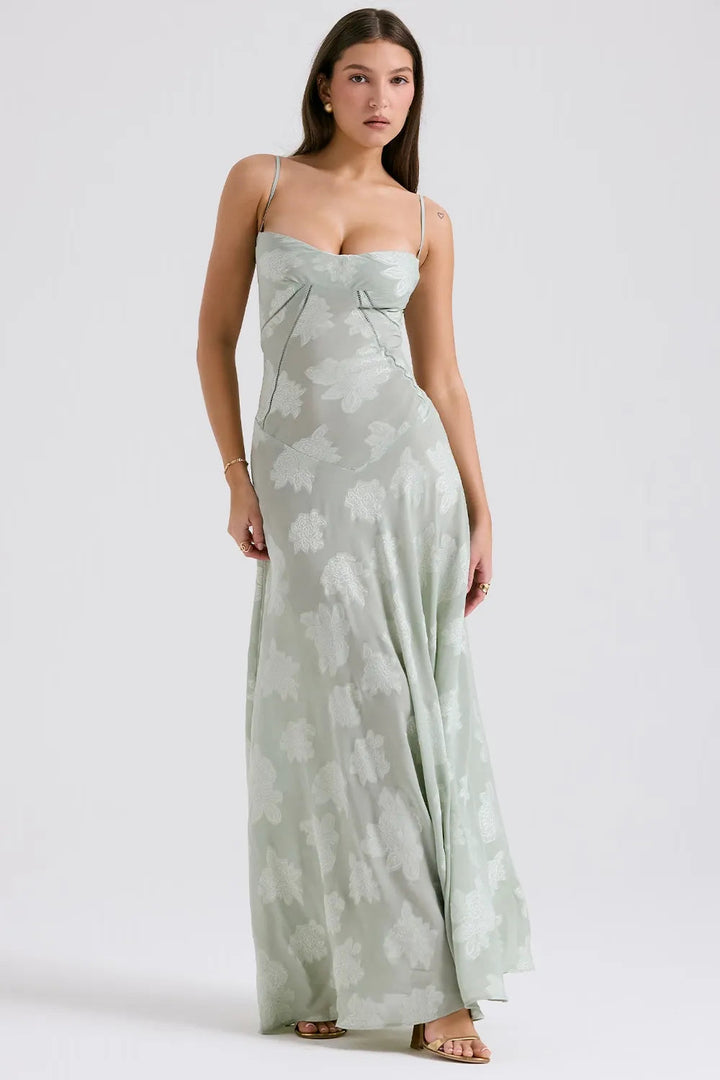 Gretchen | Open-Back Maxi Wedding Guest Dress