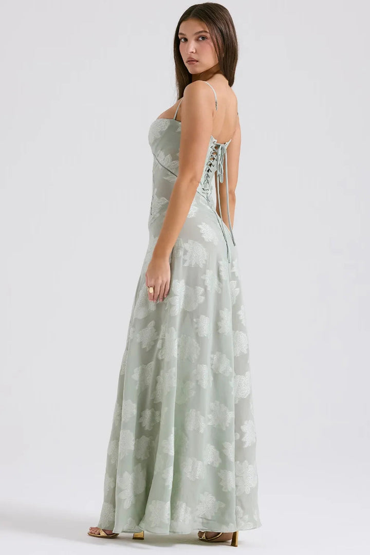 Gretchen | Open-Back Maxi Wedding Guest Dress