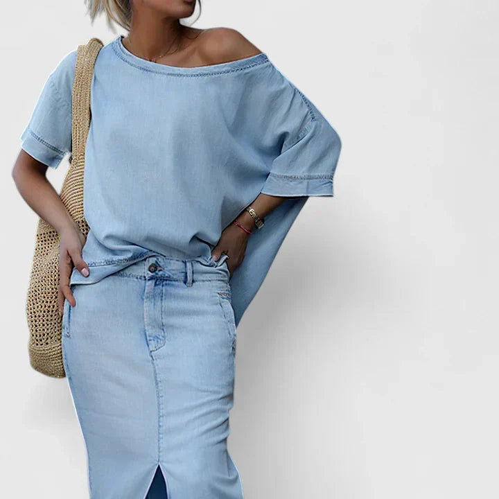 Averlynn | Elegant Two-Piece Maxi Skirt Set